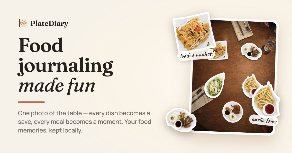 PlateDiary – one table photo turns every dish and drink into its own cutout logo
